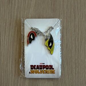 Marvel Deadpool & Wolverine Mask Charm Necklace - Red, Yellow, Black